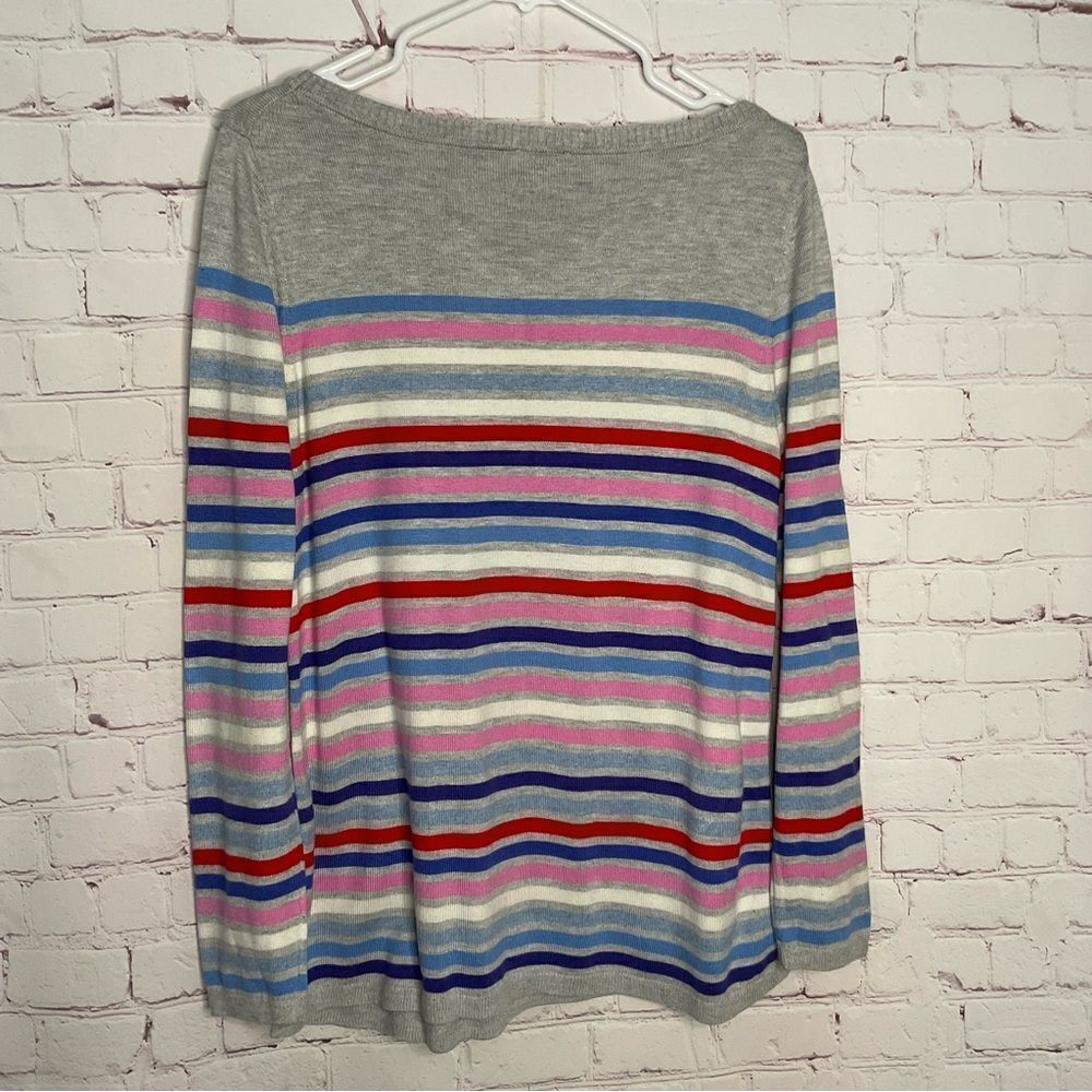 Talbots Womens Side Button Gray & Multi-Stripe Ba… - image 4